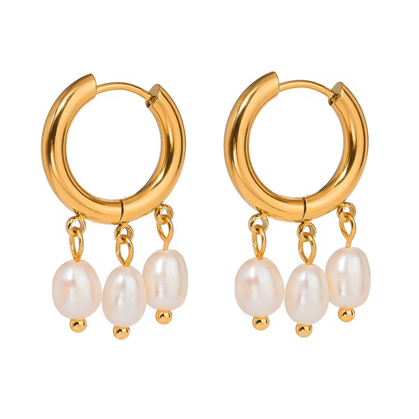 Celeste Pearl Hoops