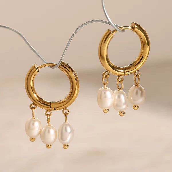 Celeste Pearl Hoops