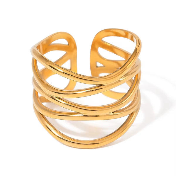Luna Wave Cuff Ring