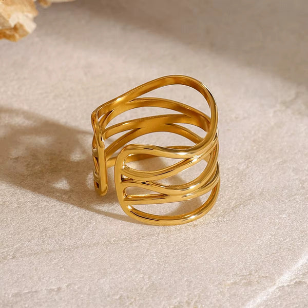 Luna Wave Cuff Ring