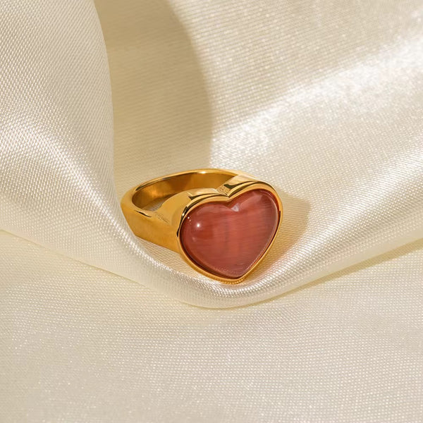 Rosy Heart Ring