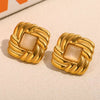 Golden Grid Earrings