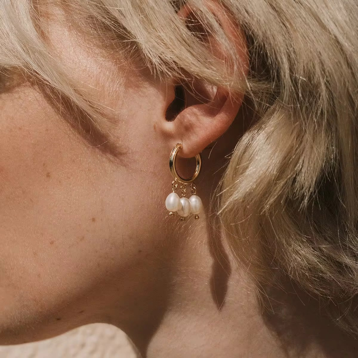 Celeste Pearl Hoops