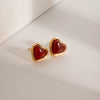 Crimson Heart Studs