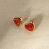 Crimson Heart Studs