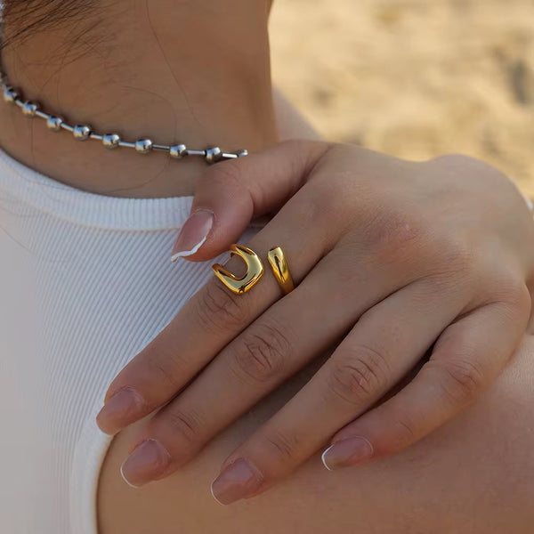 Molten Wave Open Ring