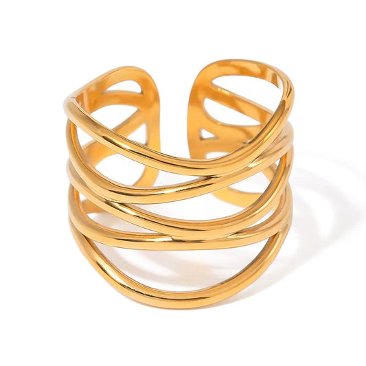 Luna Wave Cuff Ring