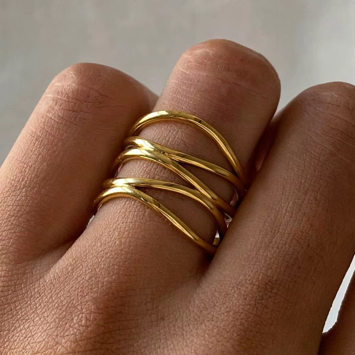 Luna Wave Cuff Ring