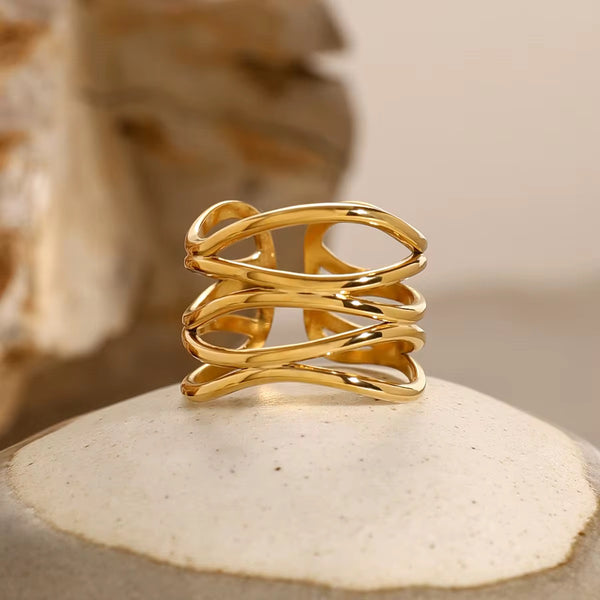 Luna Wave Cuff Ring