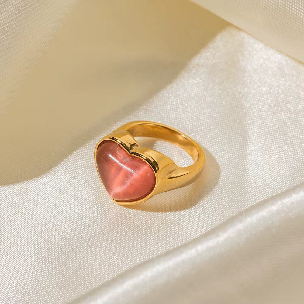 Rosy Heart Ring
