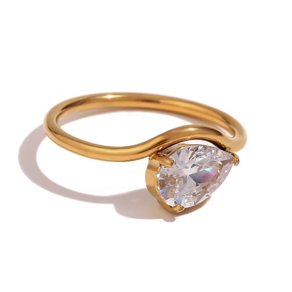 Teardrop Wave Ring